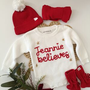 Personalised Christmas Baby Romper,Name Believes from Not On The High Street