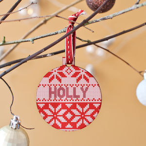 Personalised Christmas Jumper Pattern Bauble from Not On The High Street
