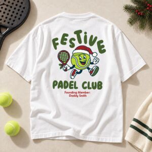 Personalised Christmas Padel Graphic T Shirt from Not On The High Street