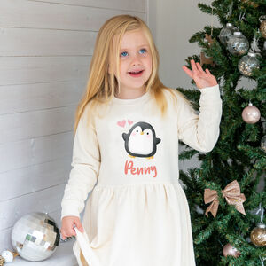 Personalised Girls Christmas Dress Penguin from Not On The High Street