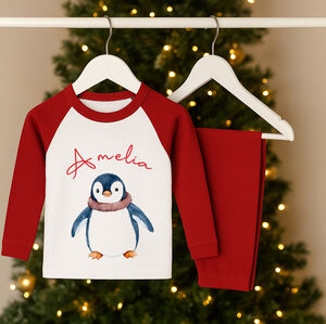 Personalised Kids Christmas Pyjamas Penguin from Not On The High Street