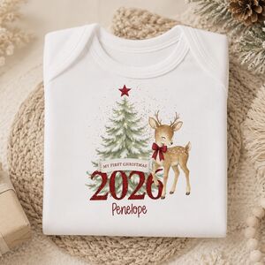 Personalised My First Christmas 2026 Reindeer Sleepsuit from Not On The High Street