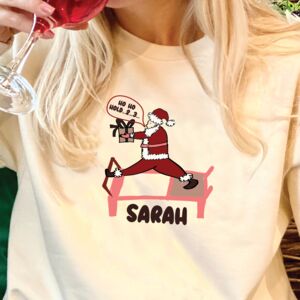 Personalised Santa Reformer Pilates Ho Ho Hold Christmas Jumper from Not On The High Street