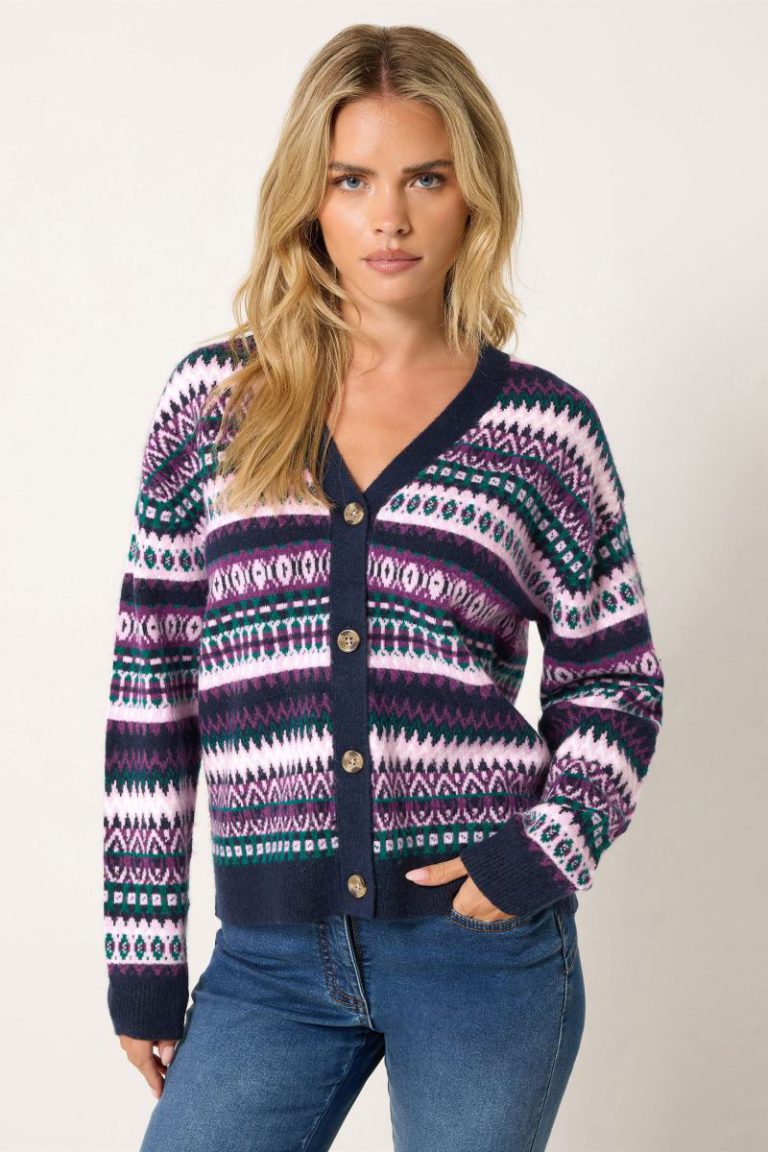 Petite Fair Isle V-Neck Cardigan Christmas jumper from Debenhams