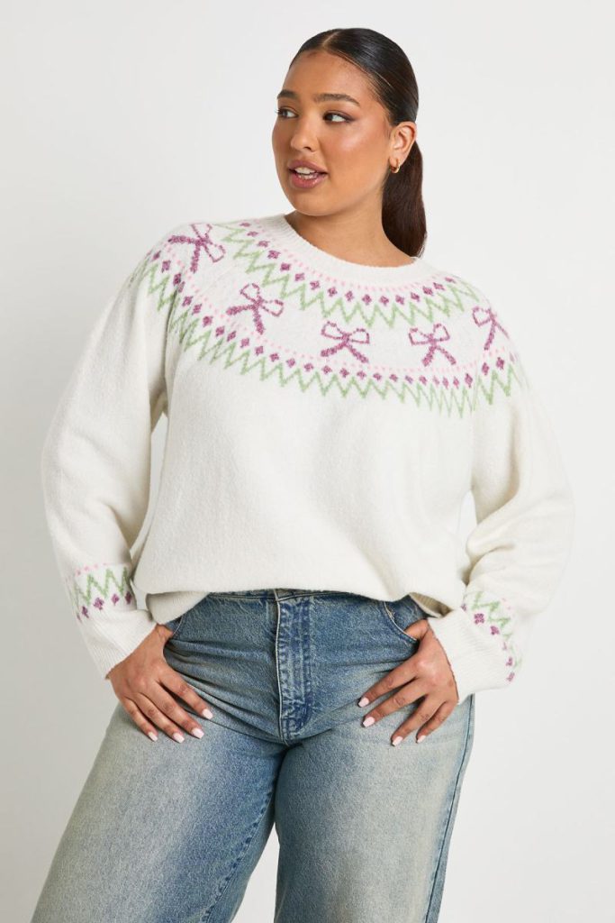 Plus Bow Fairisle Jumper Christmas jumper from Debenhams
