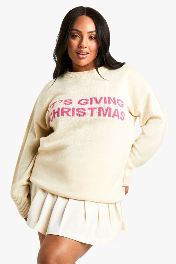 Plus Its Giving Christmas Jumper from Boohoo