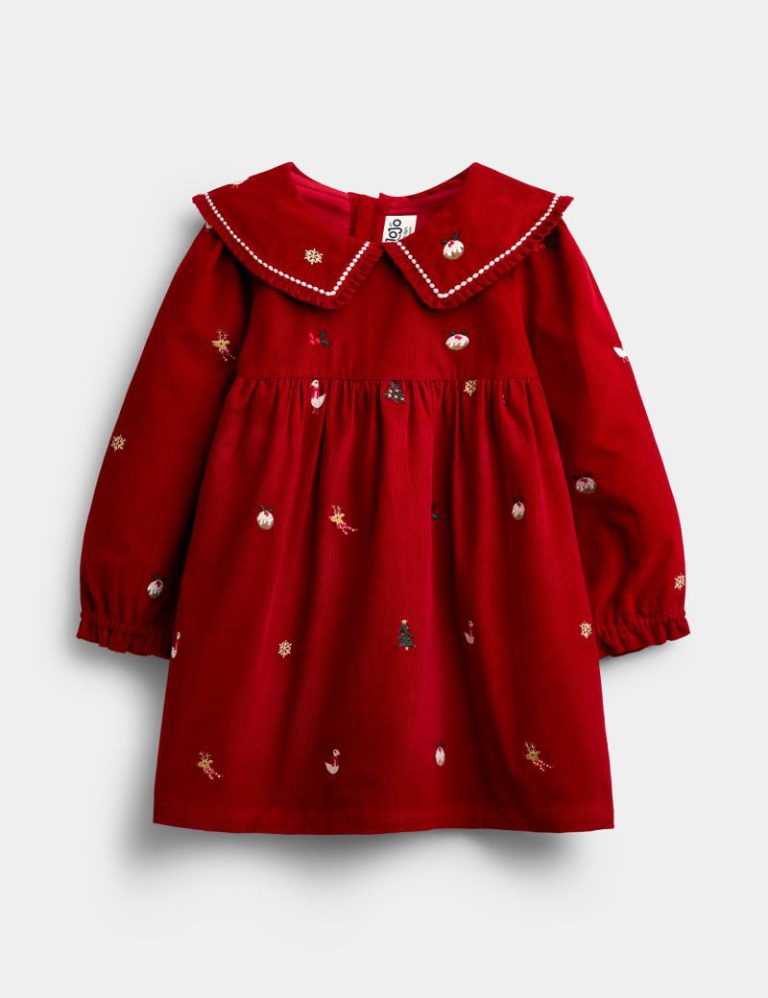 Pure Cotton Christmas Cord Dress (1-5 Yrs) from Marks & Spencer