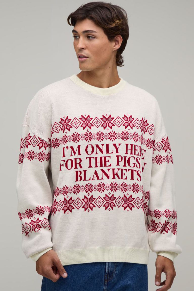 Relaxed Novelty Slogan Knitted Christmas Jumper from Boohoo