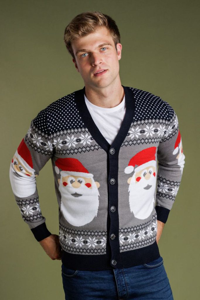 Rosy Cheek Santa Cardigan Christmas jumper from Boohoo