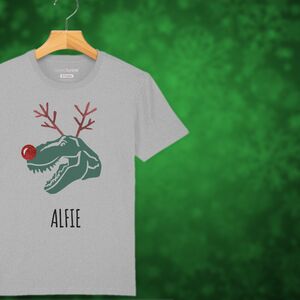 Rudolphasaurus Rex Dinosaur Personalised Kids Christmas T Shirt from Not On The High Street