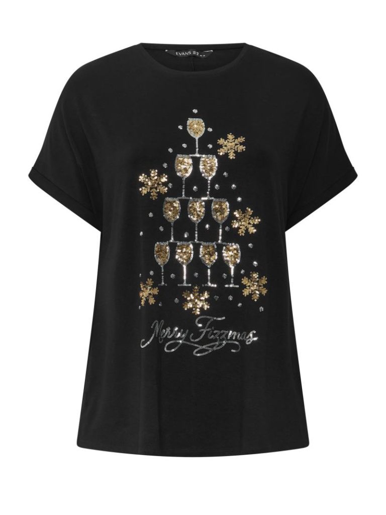 Sequin Embellished Christmas T-Shirt from Debenhams