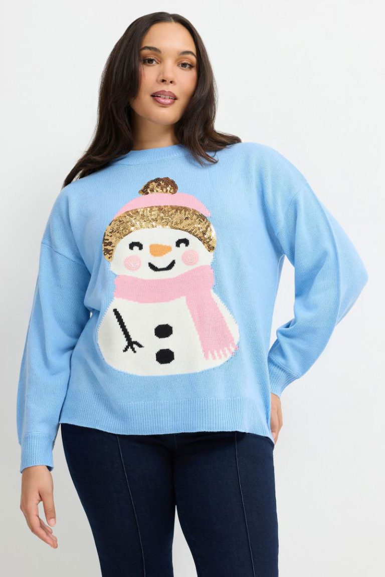 Sequin Snowman Novelty Jumper Christmas jumper from Debenhams