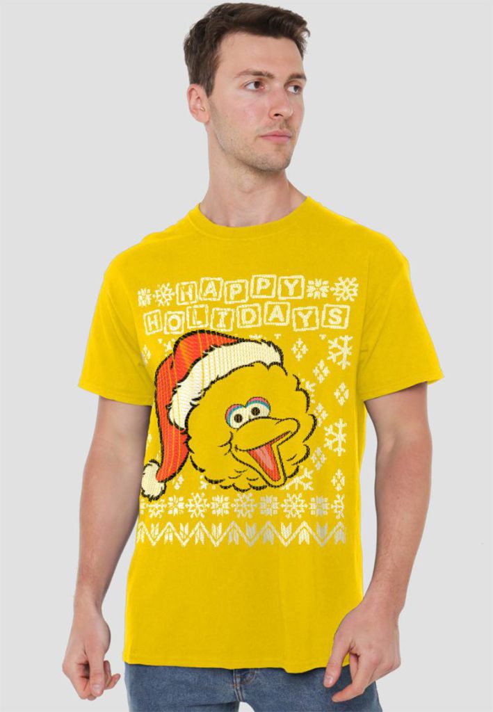 Sesame Street Big Bird Ugly Christmas T Shirt, Yellow from Debenhams
