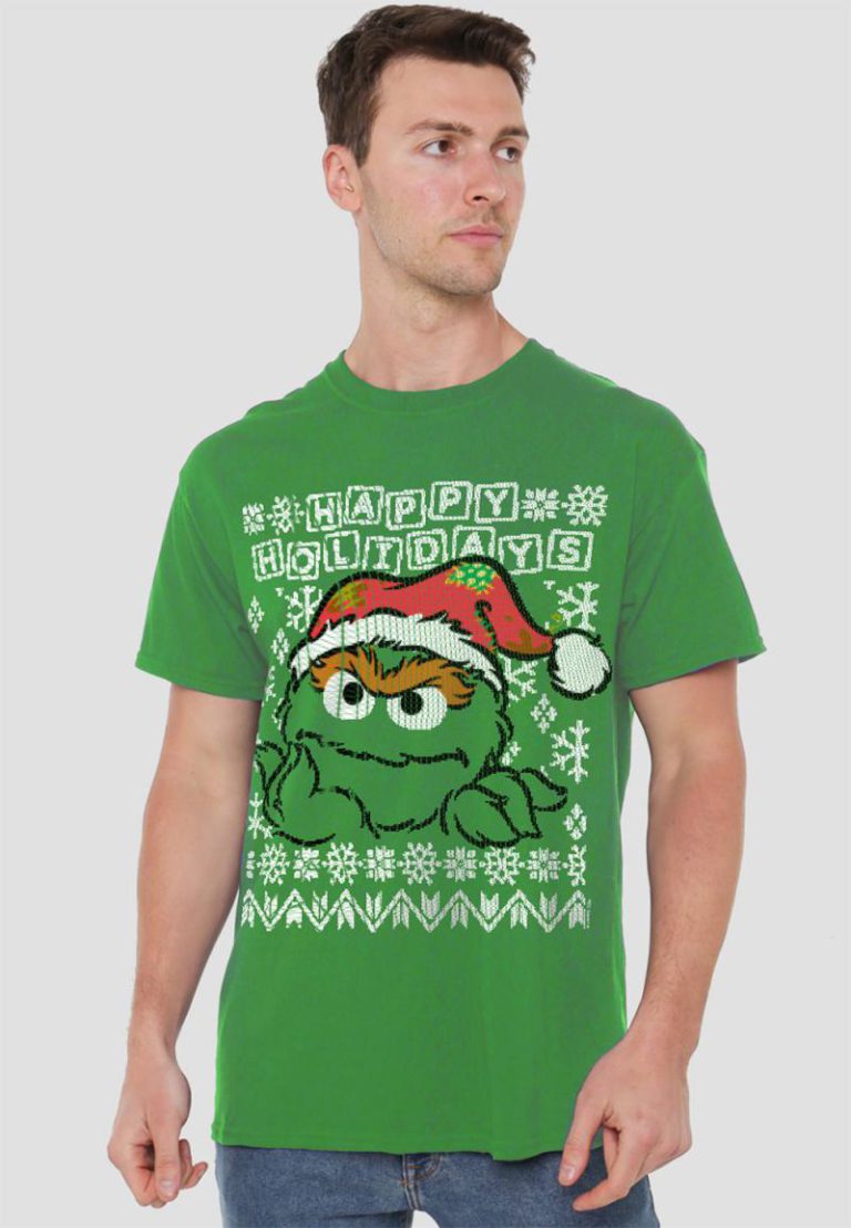 Sesame Street Oscar The Grouch Ugly Christmas T Shirt, Kelly Green from Debenhams