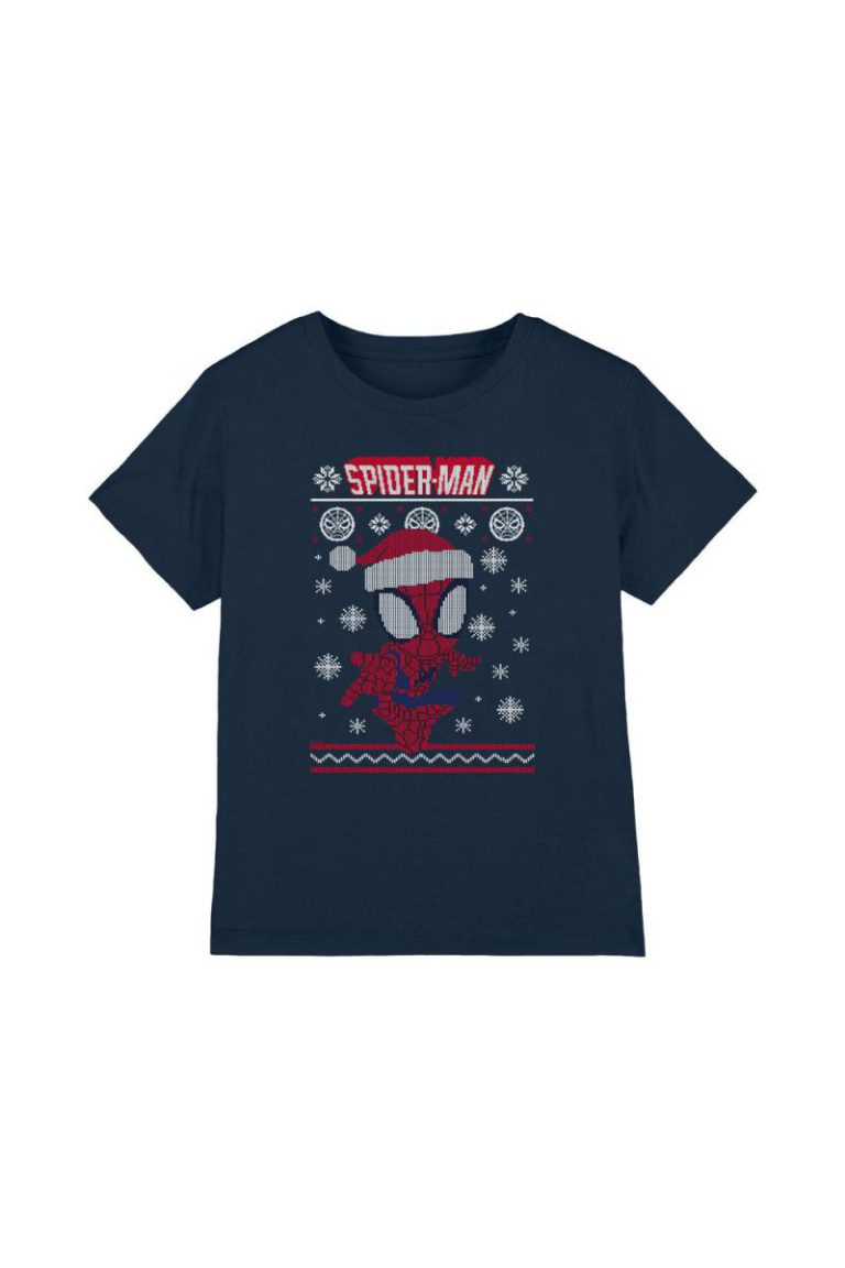 Spider Man Christmas Snowflakes Kids T-Shirt from Debenhams