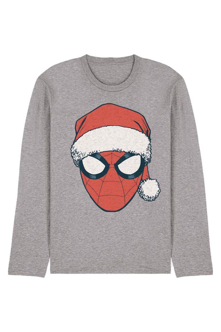 Spiderman Christmas Santa Hat Portrait Long Sleeve T-Shirt from Debenhams