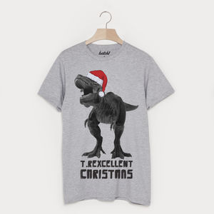 T Rexcellent Men's Christmas Dinosaur T Shirt from Not On The High Street