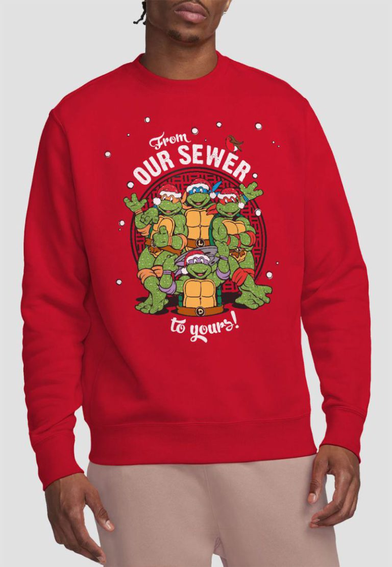 Teenage Mutant Ninja Turtles Merry Christmas From Our Sewer Sweatshirt, Red from Debenhams