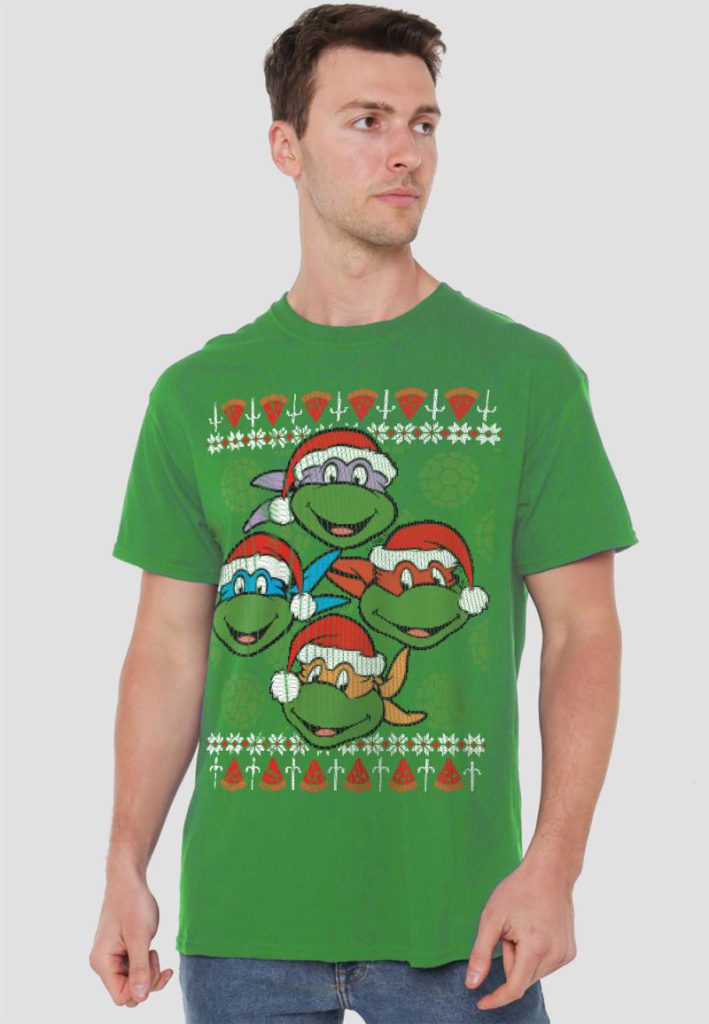 Teenage Mutant Ninja Turtles Ugly Christmas Sweater Unisex Adult T Shirt, Kelly Green from Debenhams