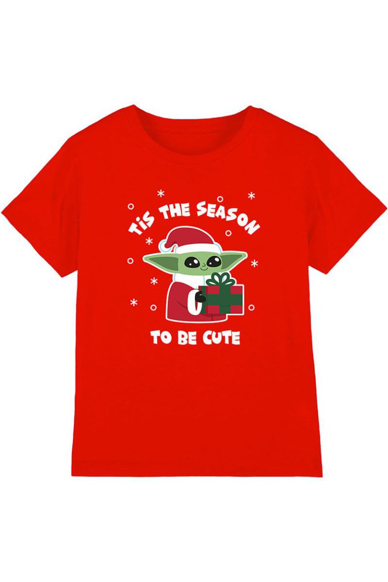 The Mandalorian Grogu Tis The Christmas Season Kids Tee, Red from Debenhams