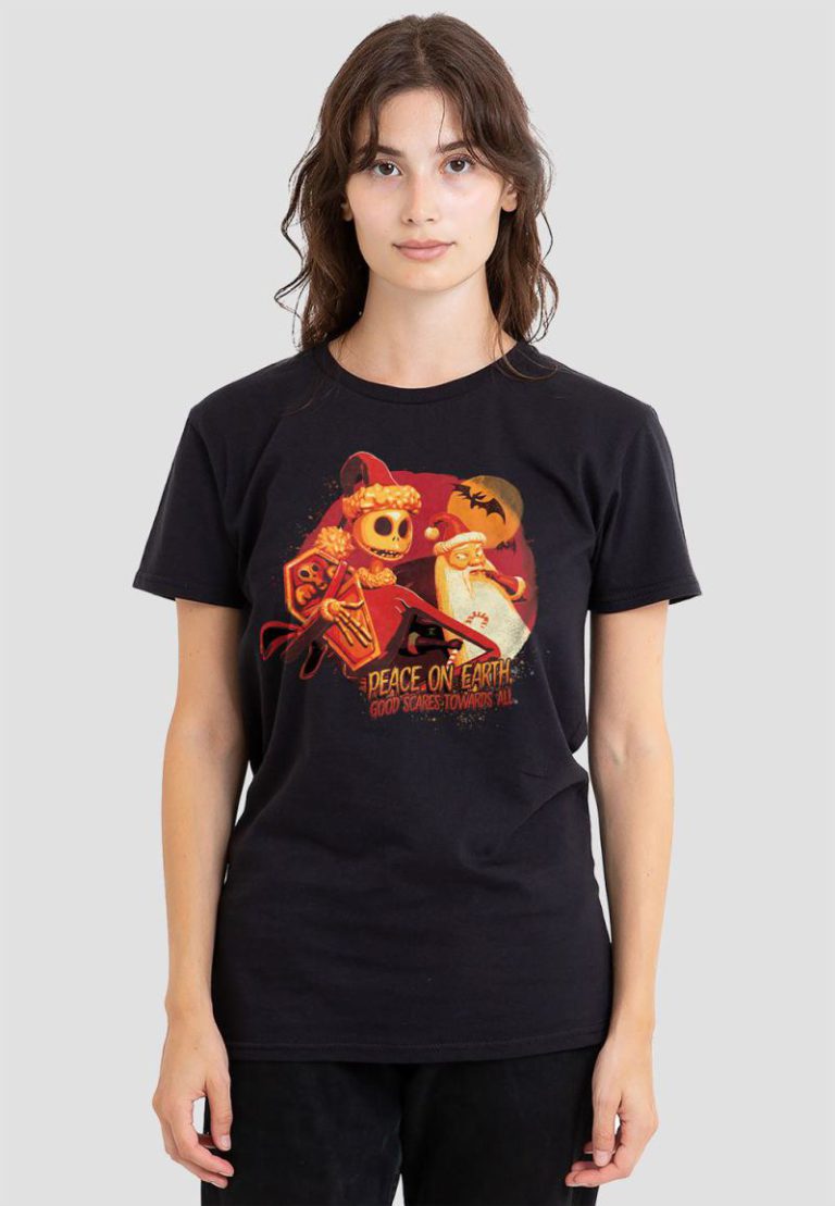 The Nightmare Before Christmas Good Scares Towards All T-Shirt, Black from Debenhams