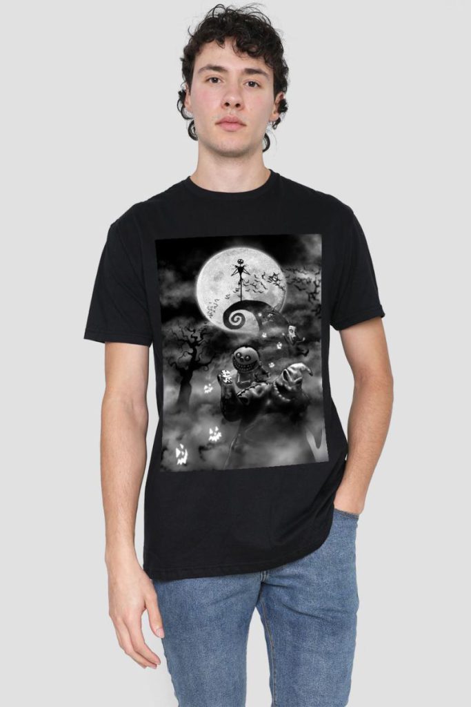 The Nightmare Before Christmas Jack And Oogie Boogie Mens T-Shirt Black from Debenhams