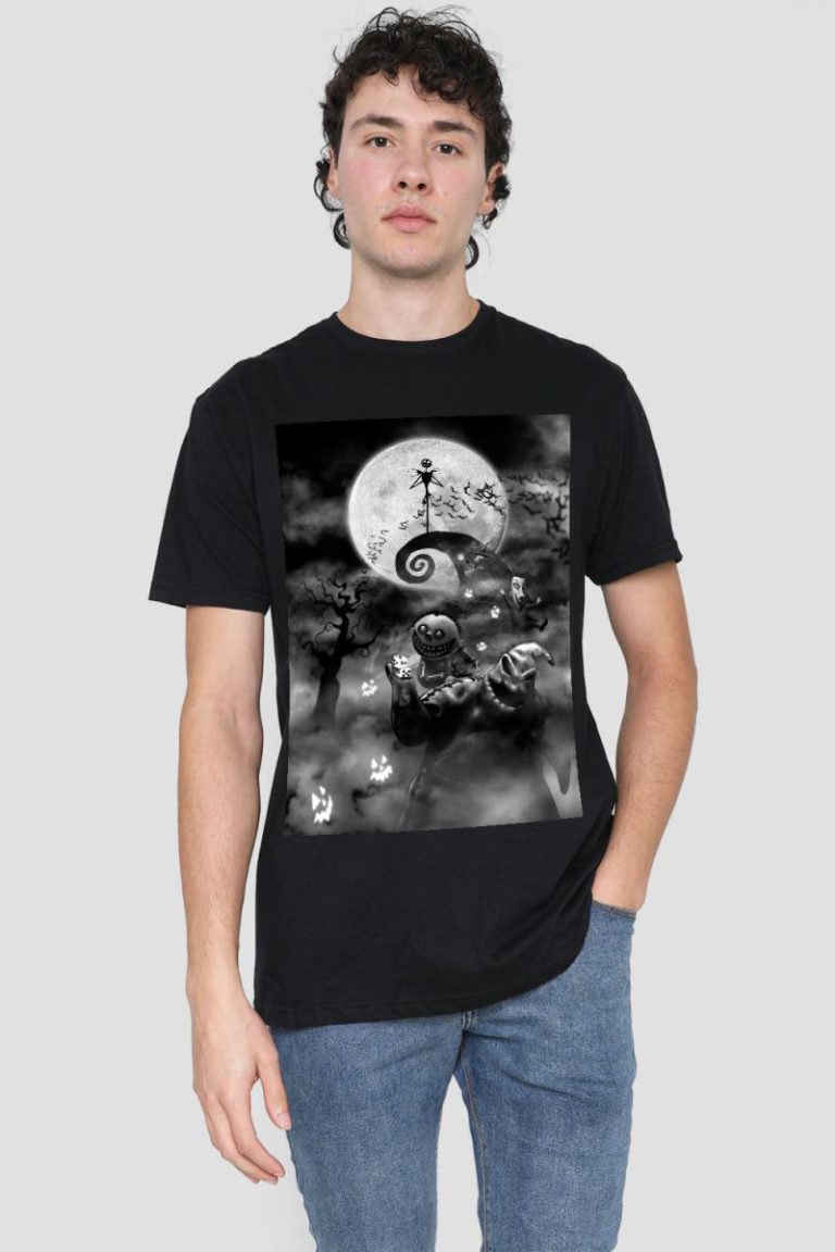 The Nightmare Before Christmas Jack And Oogie Boogie Mens T-Shirt Black from Debenhams