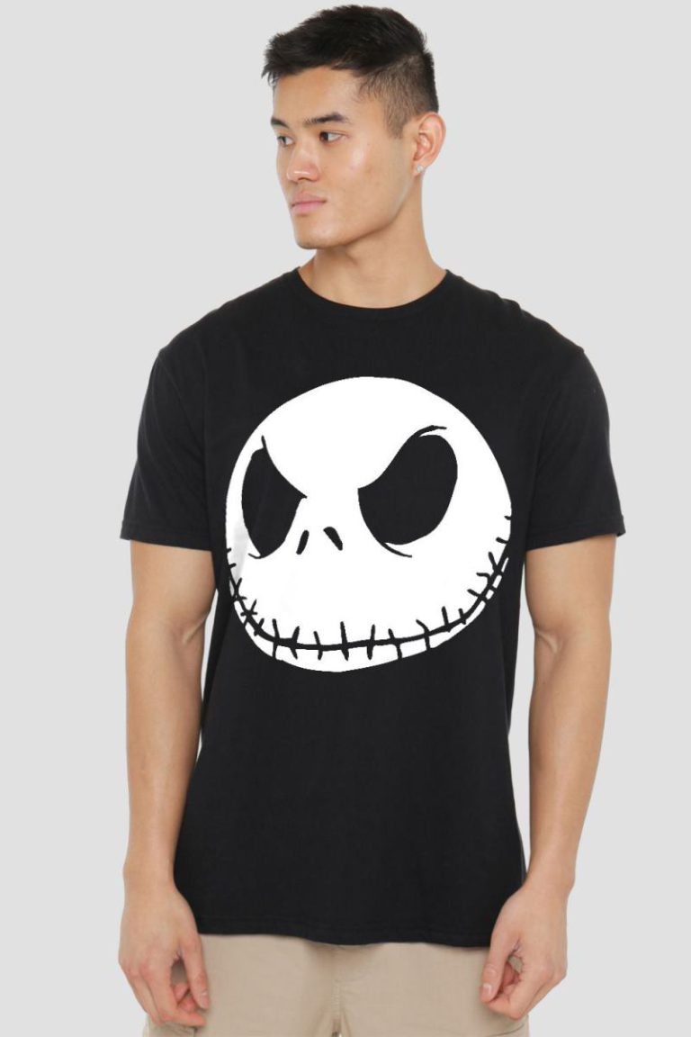 The Nightmare Before Christmas Jack Face Black Mens T-Shirt Black from Debenhams