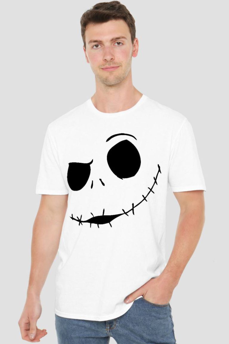 The Nightmare Before Christmas Jack Face Mens T-Shirt White from Debenhams