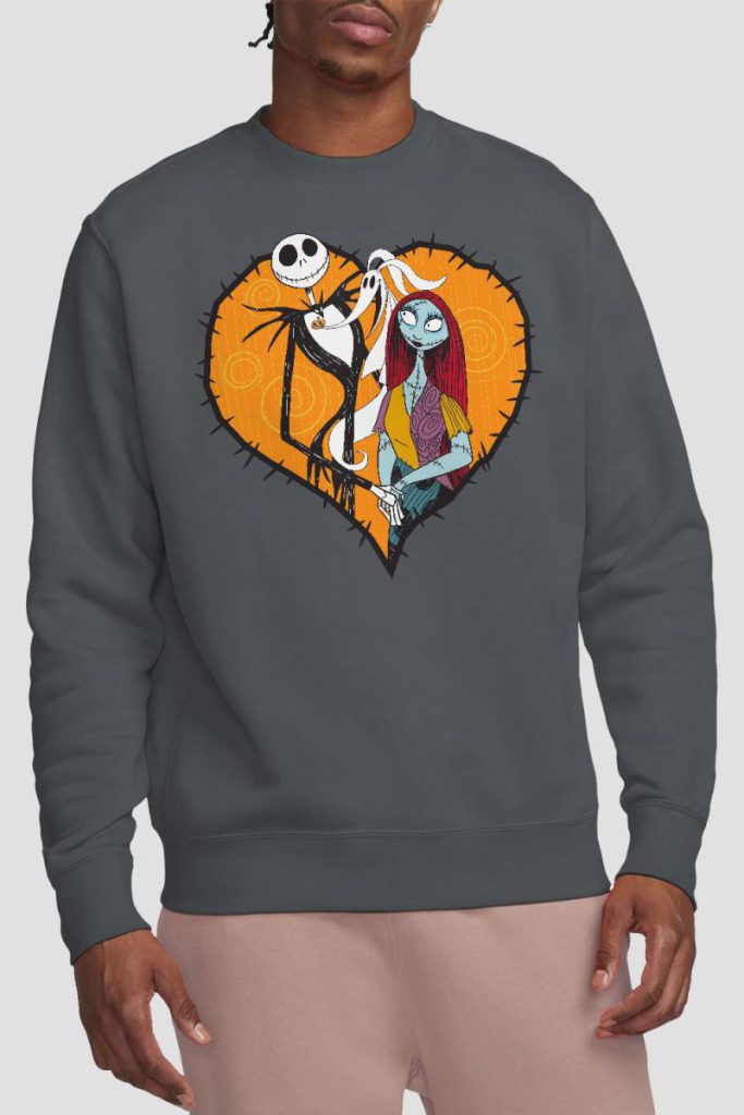 The Nightmare Before Christmas Jack Sally Heart Sweatshirt Charcoal from Debenhams