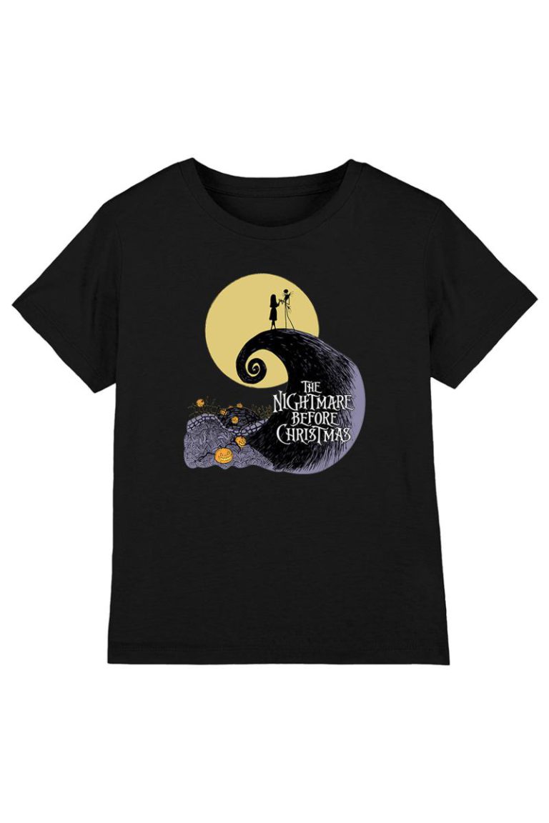 The Nightmare Before Christmas Moon Silhouette Kids T Shirt, Black from Debenhams