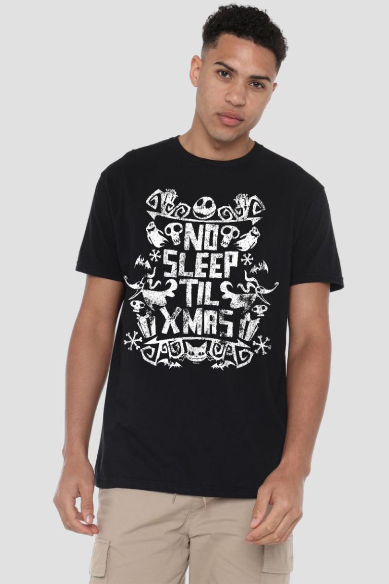 The Nightmare Before Christmas No Sleep Till Xmas Mens T-Shirt Black from Debenhams