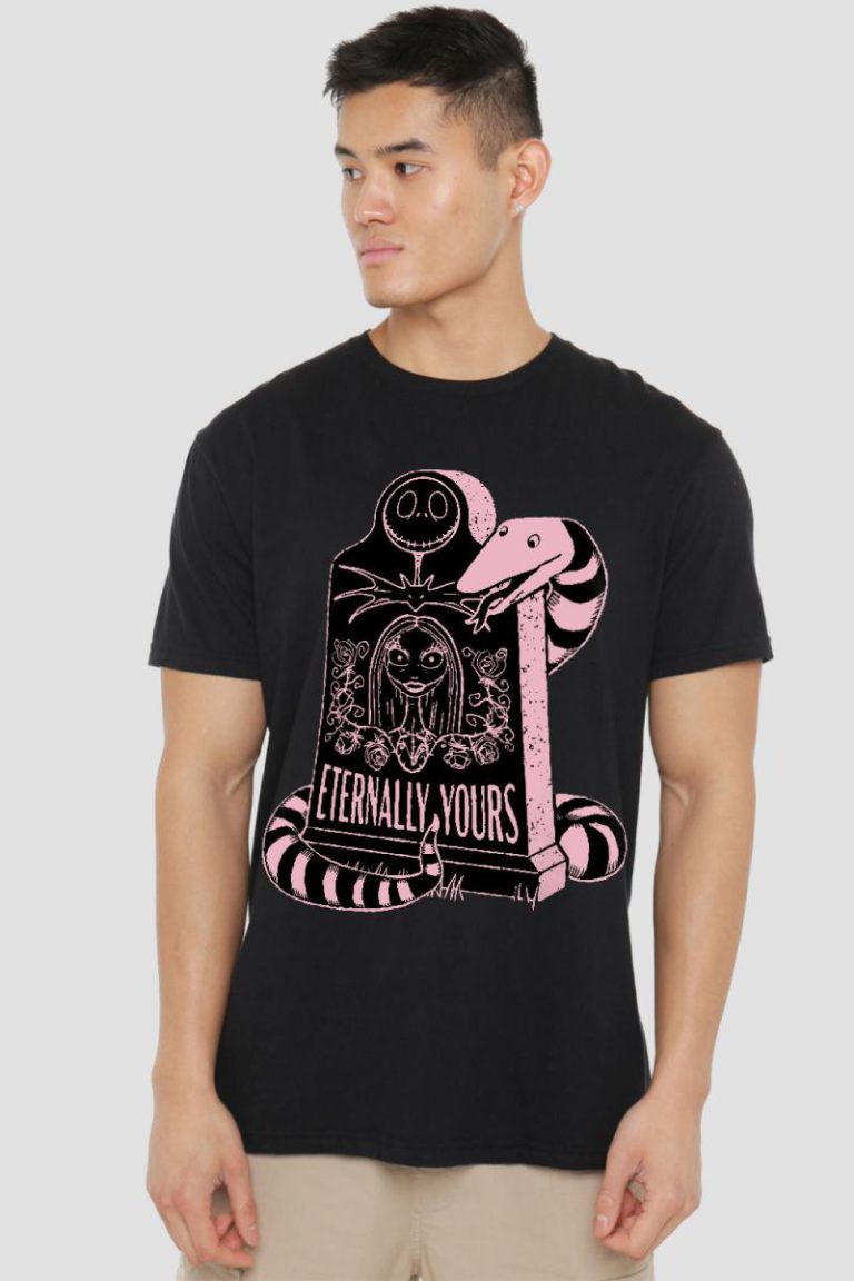 The Nightmare Before Christmas Valentine, Eternally Yours Mens T-Shirt Black from Debenhams