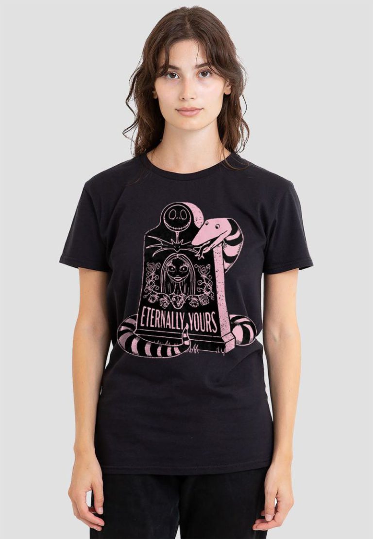 The Nightmare Before Christmas Valentine, Eternally Yours T-Shirt, Black from Debenhams