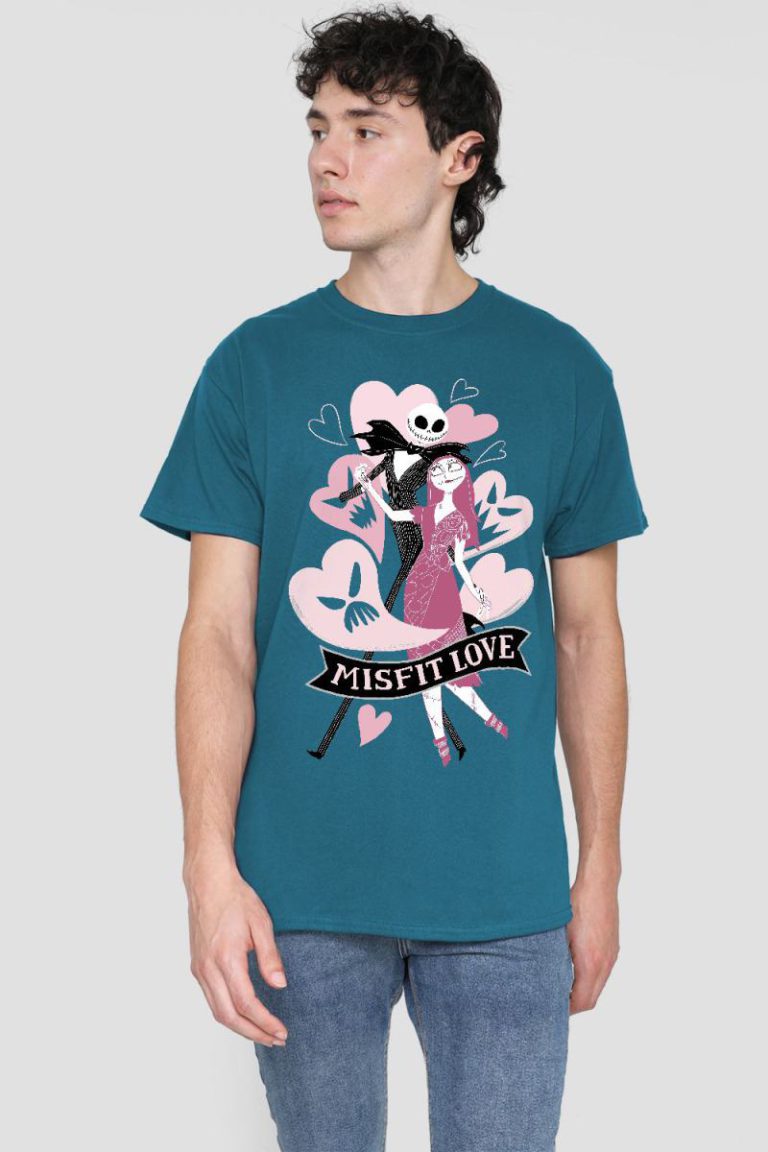 The Nightmare Before Christmas Valentine'S Day Misfit Love Mens T-Shirt Mid Grey from Debenhams