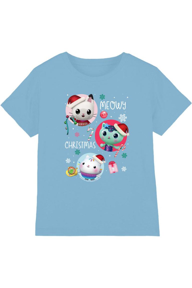 Universal Gabby'S Dollhouse Meowy Christmas Kids T Shirt, Light Blue from Debenhams