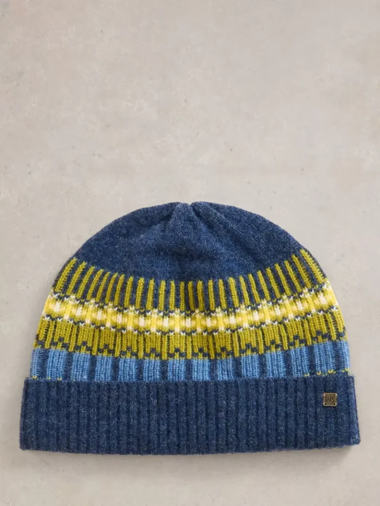 White Stuff Rowan Lambswool Blend Fair Isle Knitted Beanie Hat, One Size Christmas jumper from John Lewis