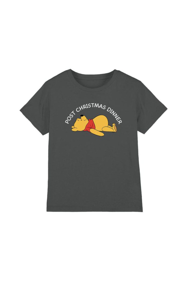 Winnie The Pooh Christmas Dinner Kids T-Shirt Charcoal from Debenhams