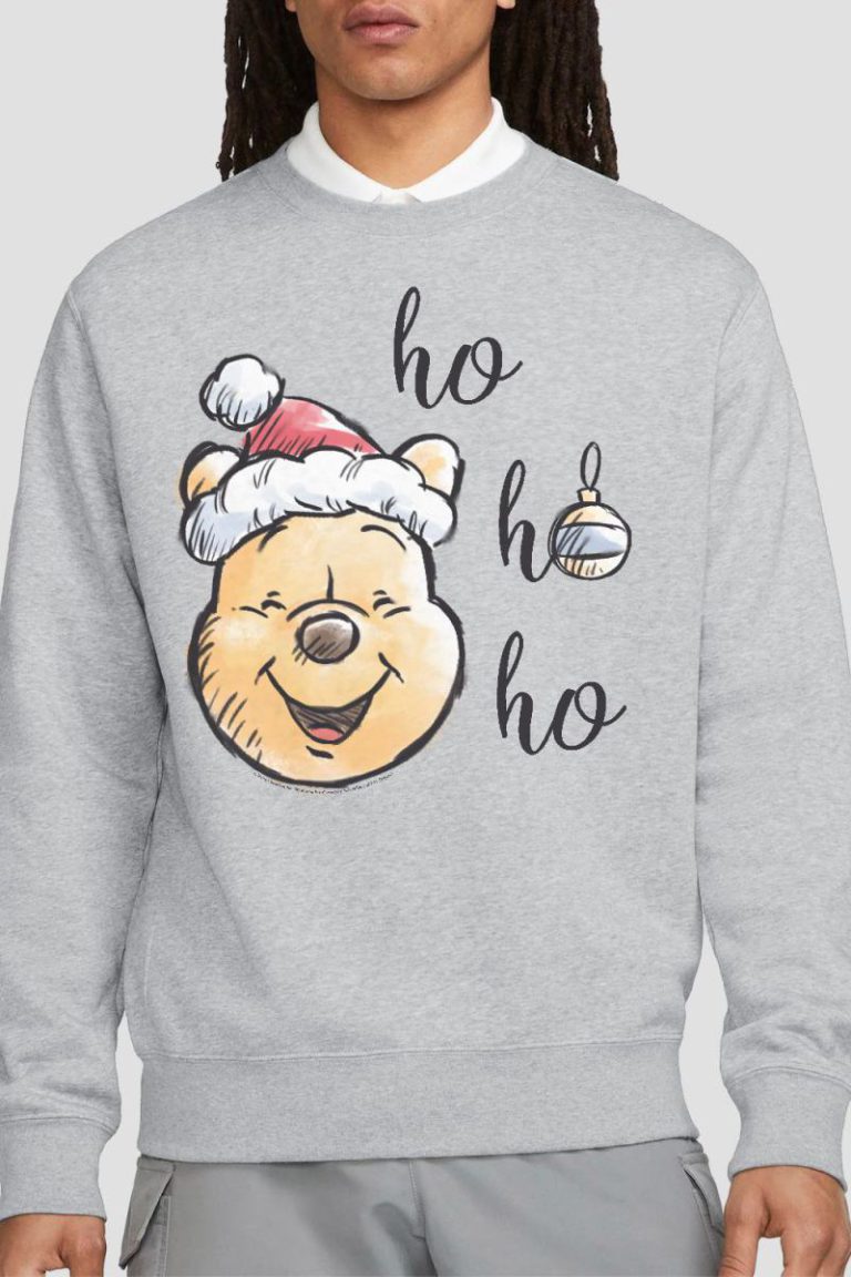 Winnie The Pooh Ho, Ho, Ho Merry Christmas Sweatshirt Light Grey from Debenhams