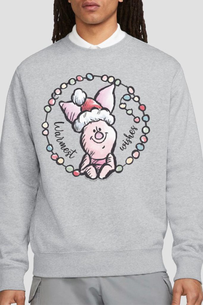 Winnie The Pooh Warmest Christmas Wishes From Piglet Sweatshirt Light Grey from Debenhams