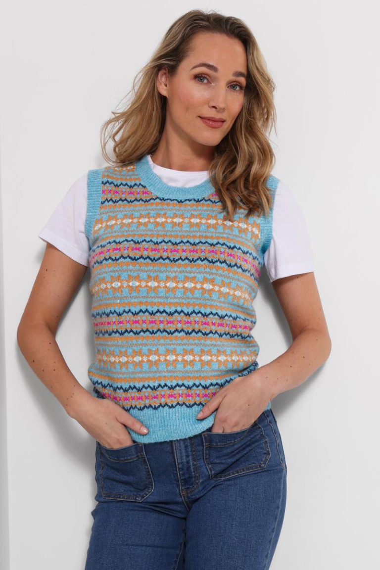 Winter Blues Fairisle Knitted Tank Christmas jumper from Debenhams