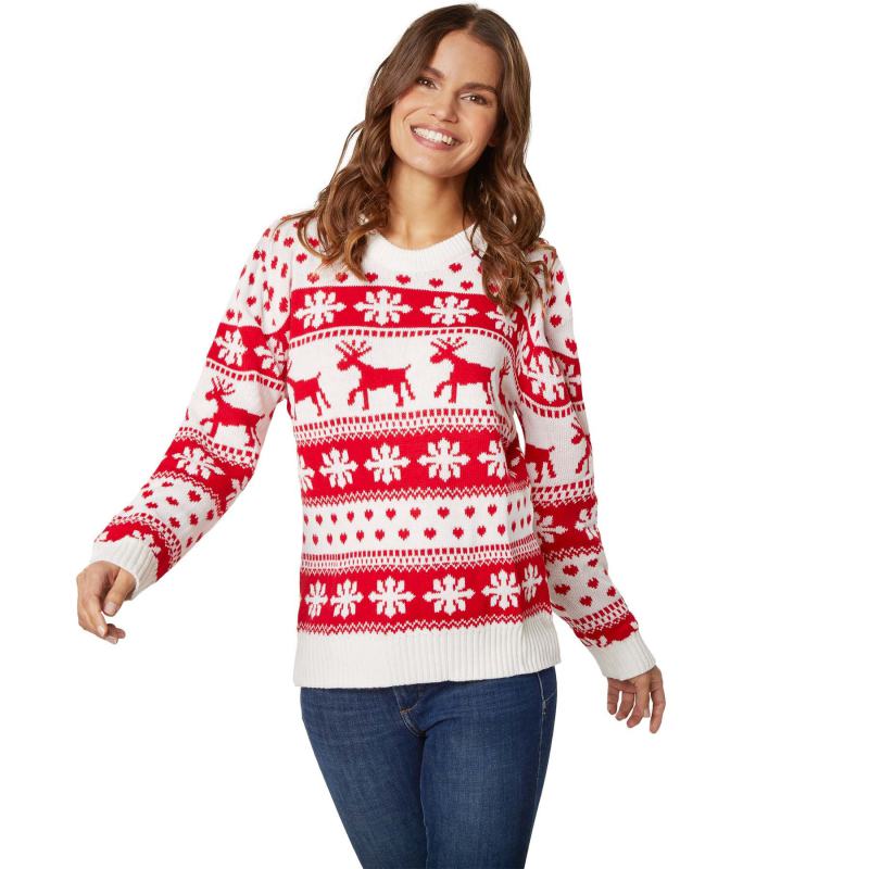 Winter Magic Ladies' Christmas Jumper White in Red from Debenhams