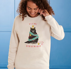 Women's 'Feline Christmassy' Cat Christmas Jumper from Not On The High Street